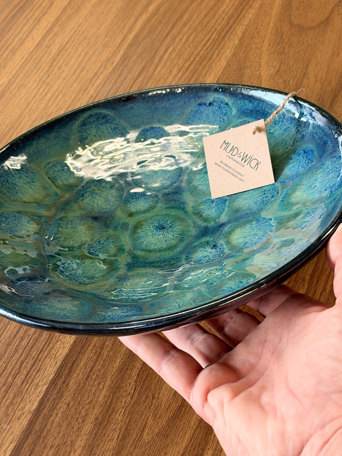 Large shallow serving bowl