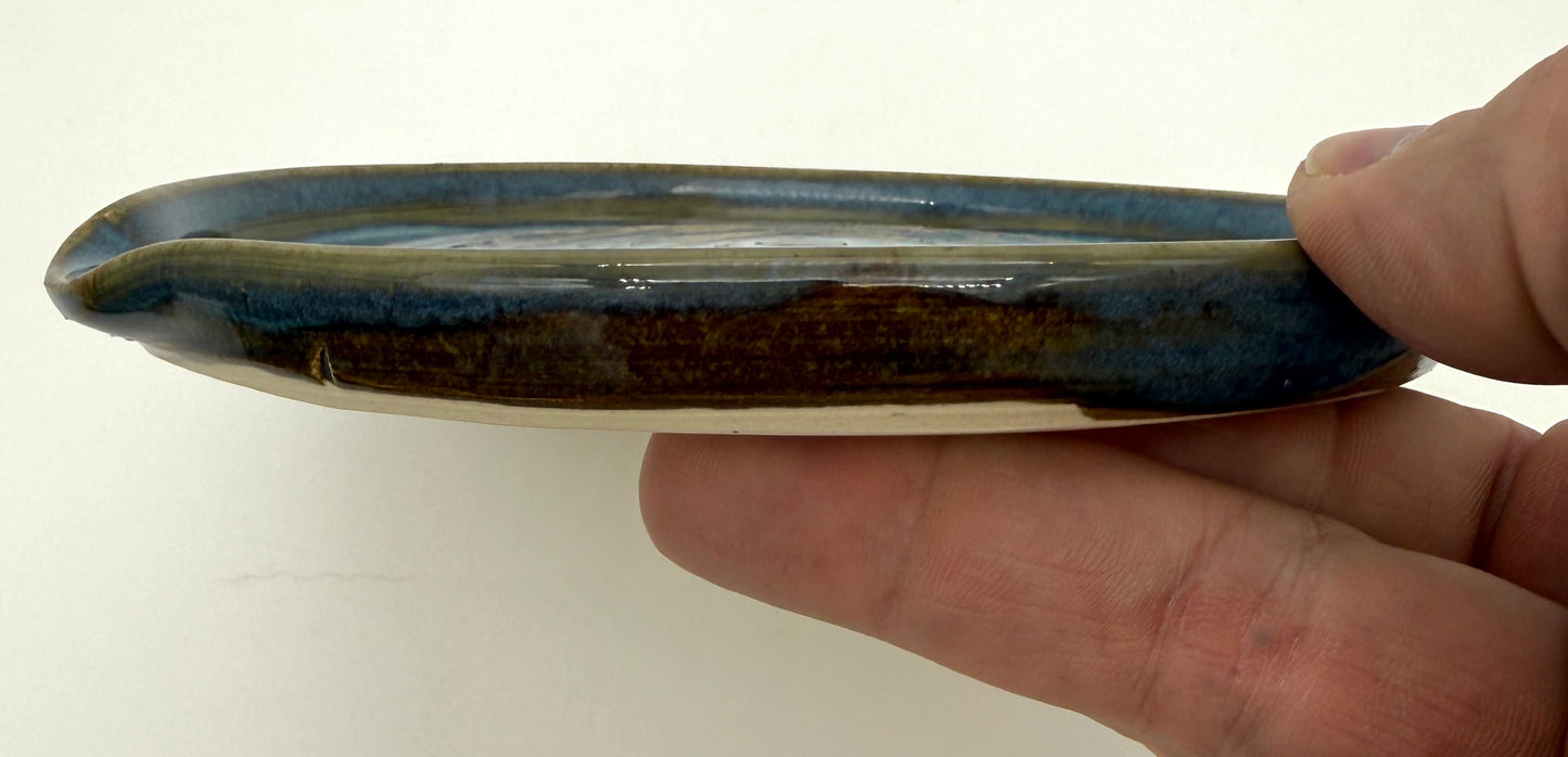 Handcrafted Ceramic Spoon Rest | Ocean Blue