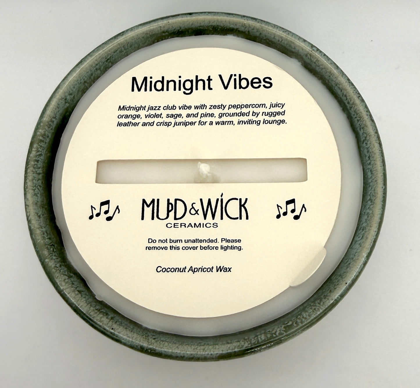 Handcrafted Ceramic Candle | Mossy Green