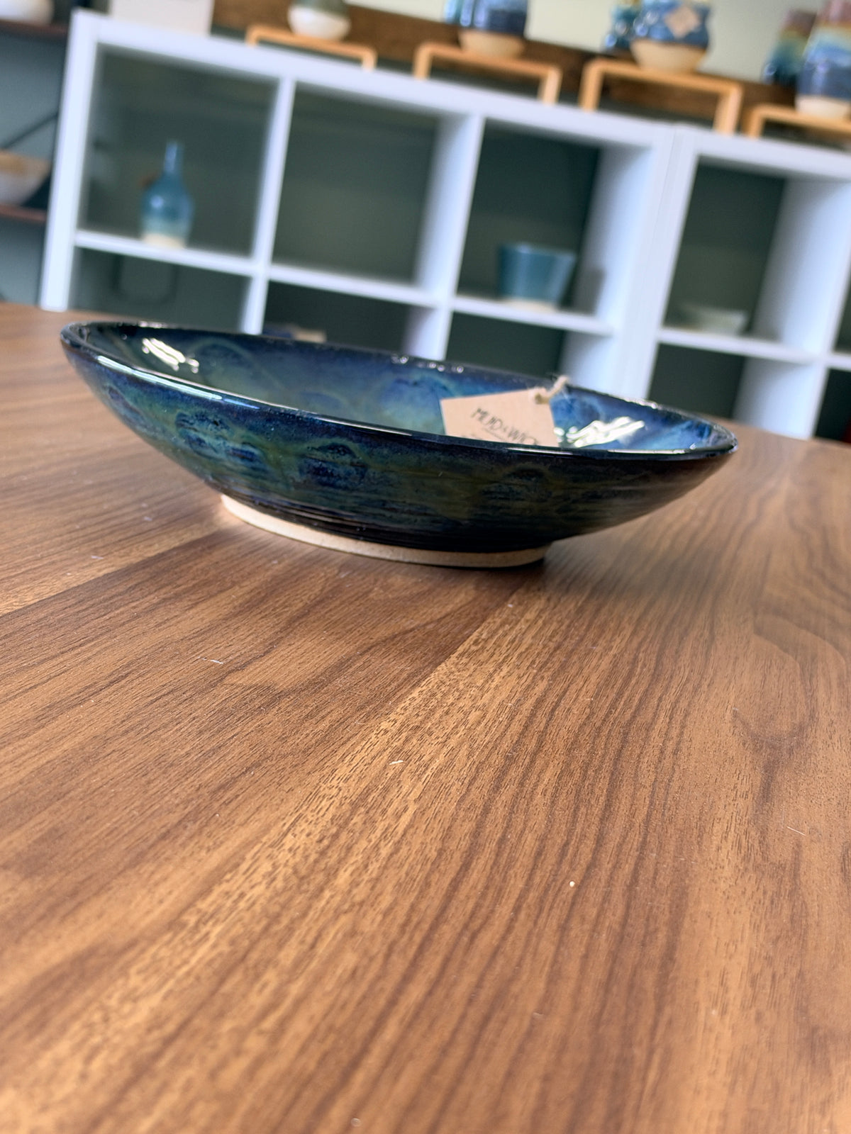 Large shallow serving bowl