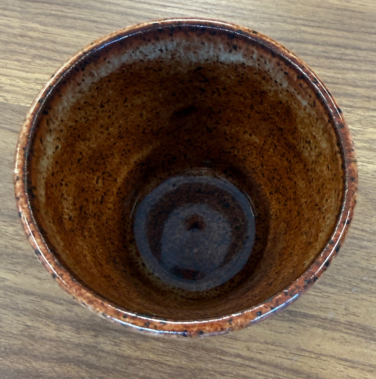 Small Brown Container - Carved