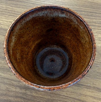 Small Brown Container - Carved
