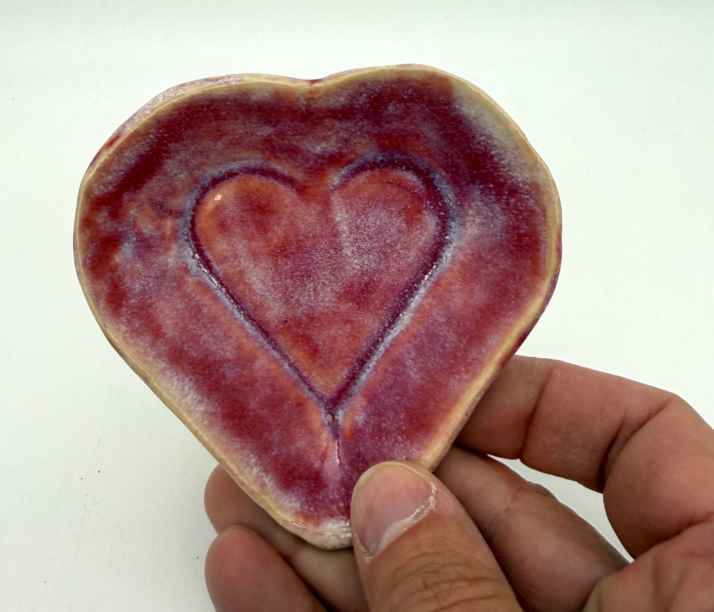 Heart Trinket Tray | Tiny Rose & Cream