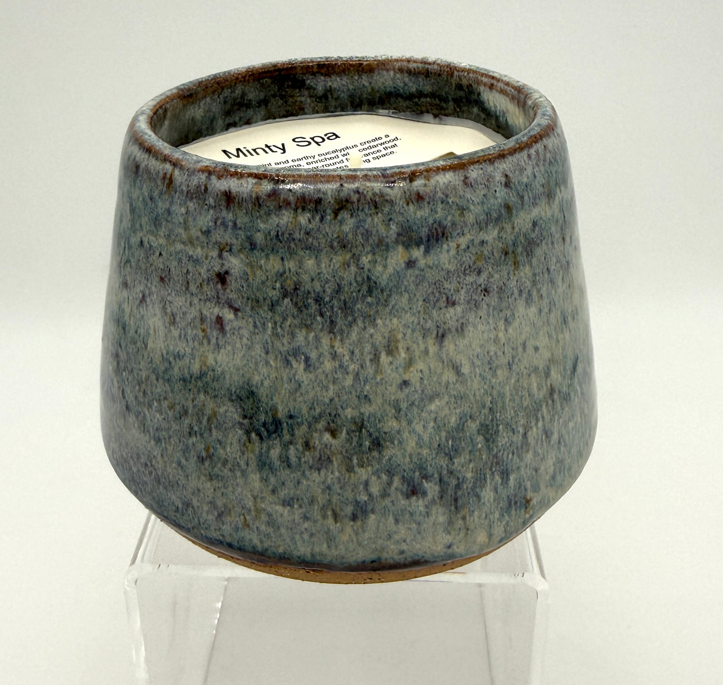 Handcrafted Ceramic Candle | Stone washed blue