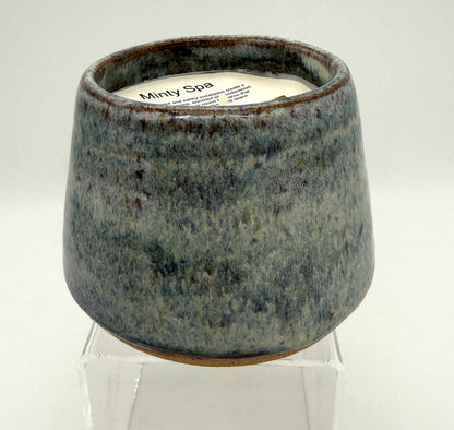 Handcrafted Ceramic Candle | Stone washed blue