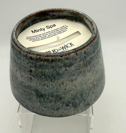 Handcrafted Ceramic Candle | Stone washed blue