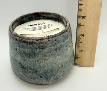 Handcrafted Ceramic Candle | Stone washed blue