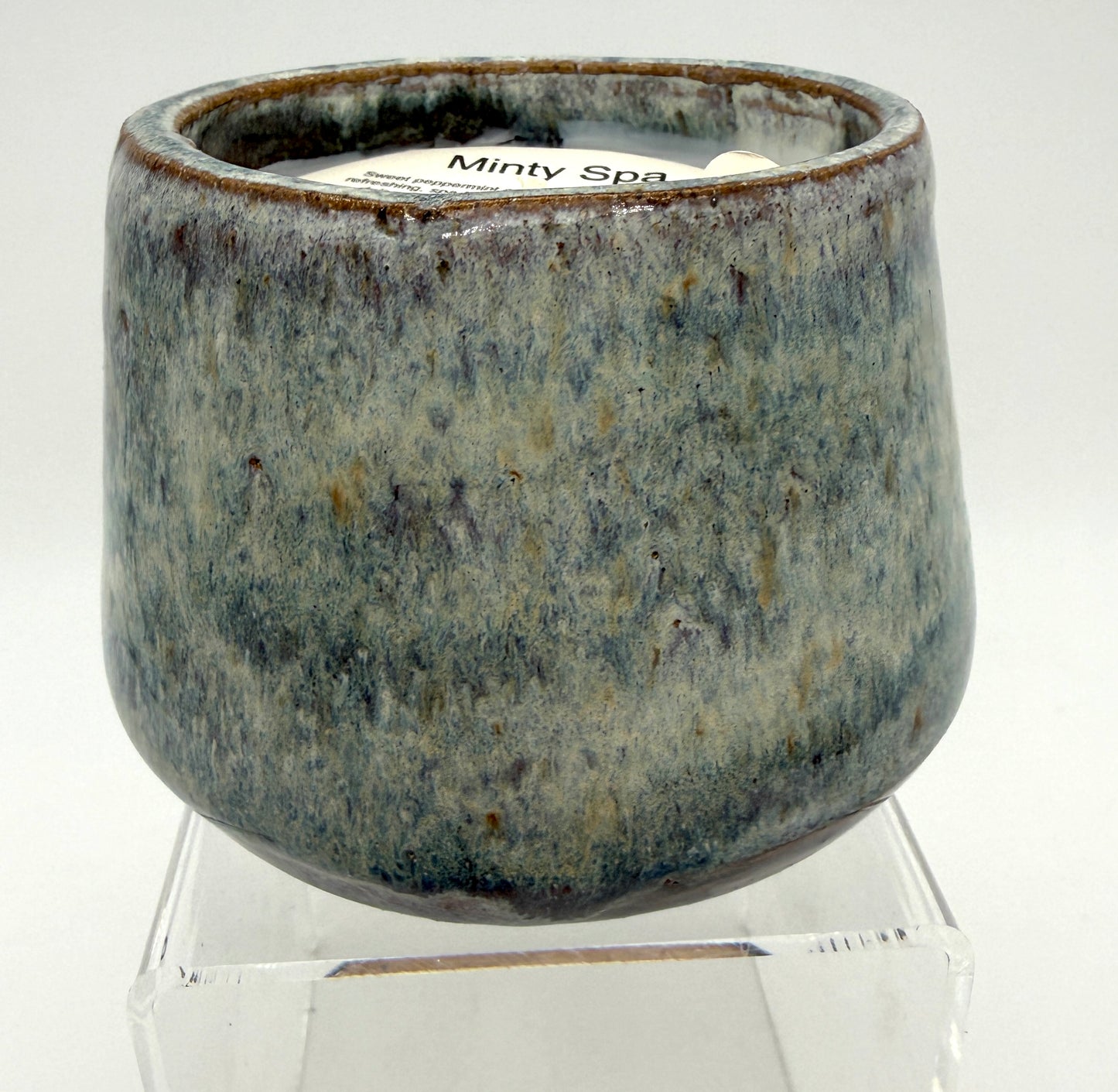 Handcrafted Ceramic Candle | Stone washed blue 2
