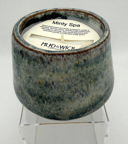 Handcrafted Ceramic Candle | Stone washed blue 2