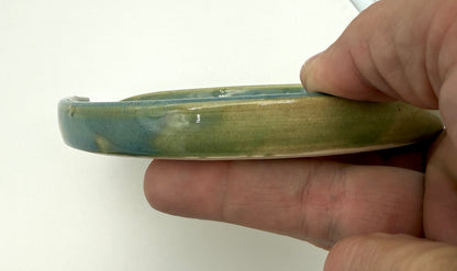 Handcrafted Ceramic Spoon Rest | Teal and Rust