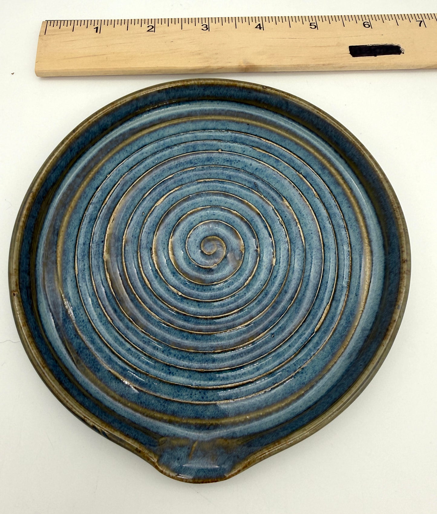 Handcrafted Ceramic Spoon Rest | Ocean Blue