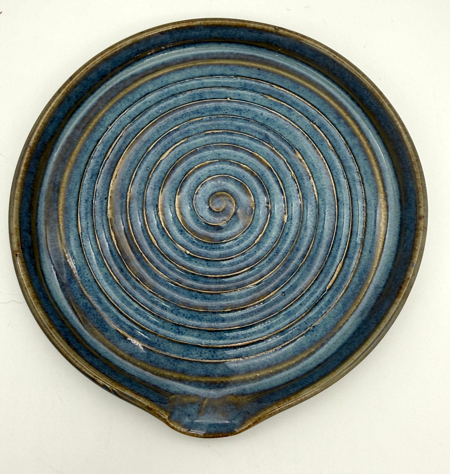 Handcrafted Ceramic Spoon Rest | Ocean Blue