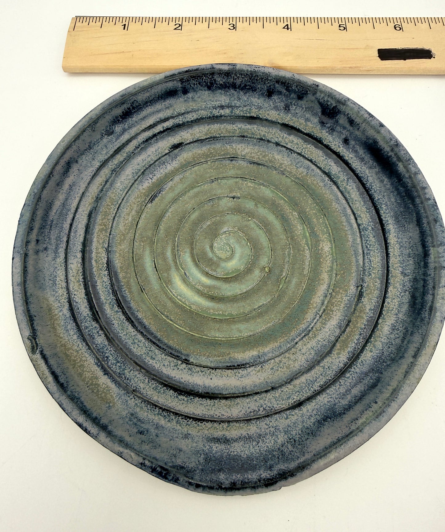 Handcrafted Ceramic Spoon Rest | Slate Blue & Sage