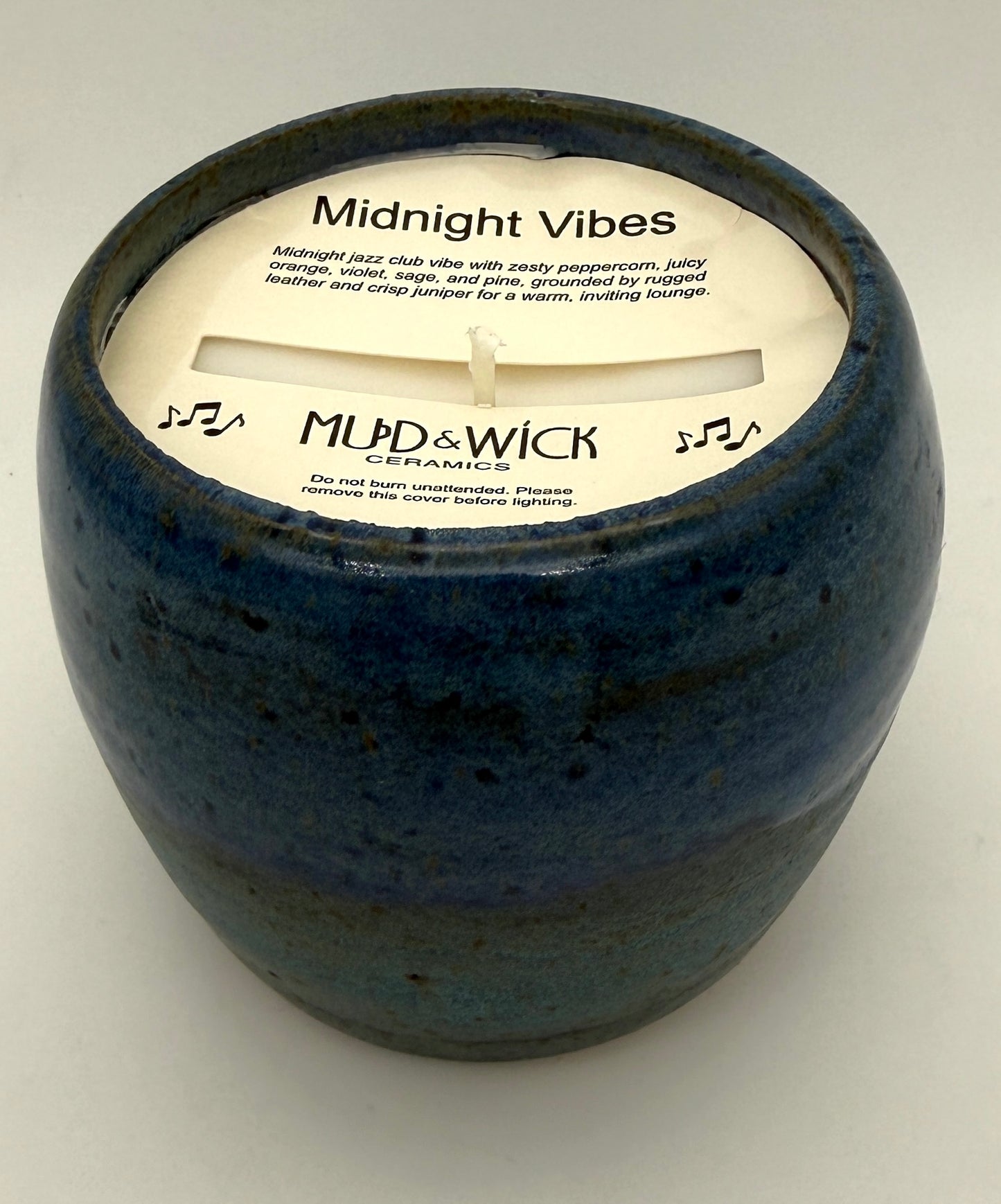 Handcrafted Ceramic Candle | Blue and Teal