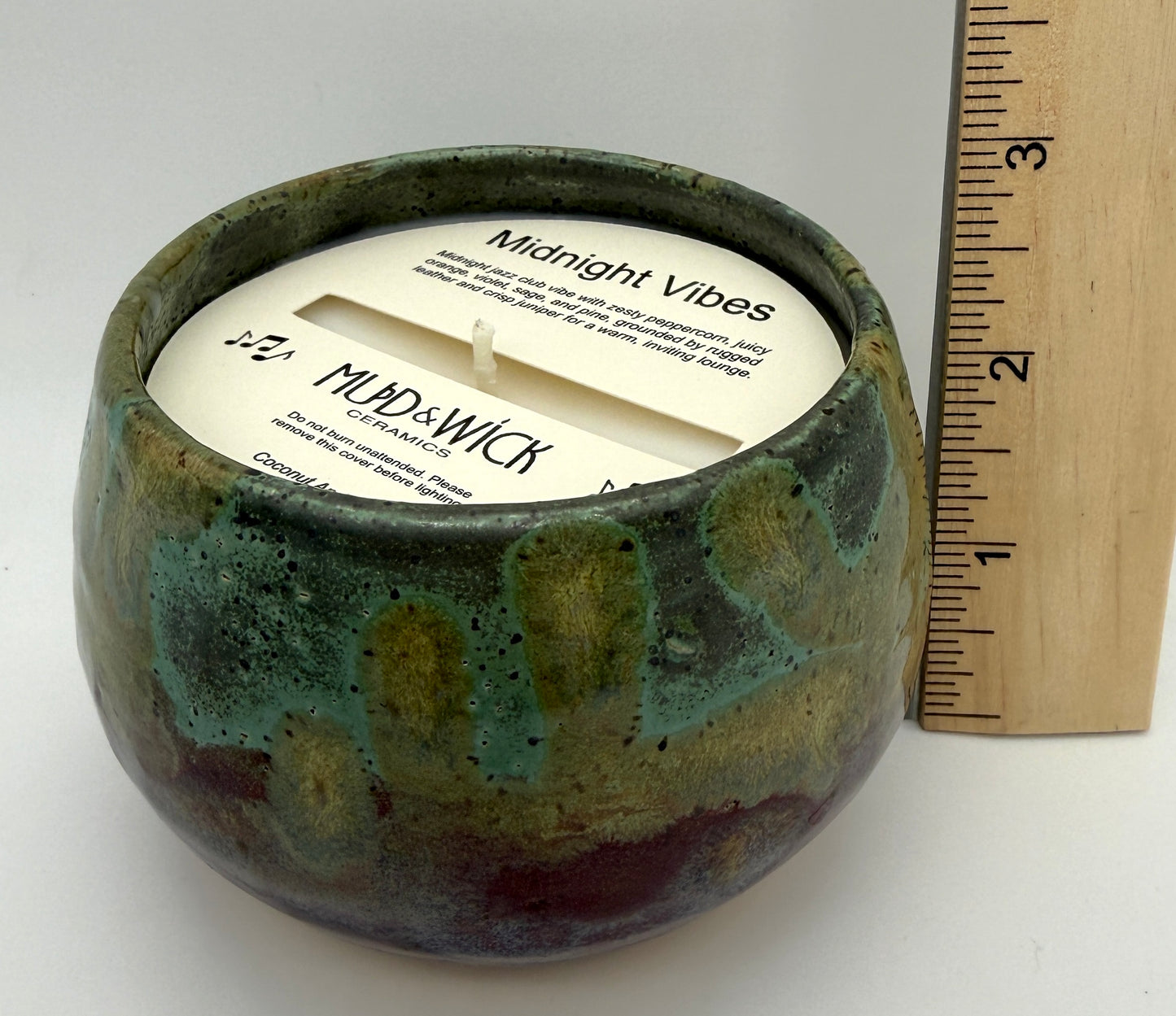 Handcrafted Ceramic Candle | Layered Greens