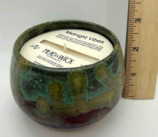 Handcrafted Ceramic Candle | Layered Greens