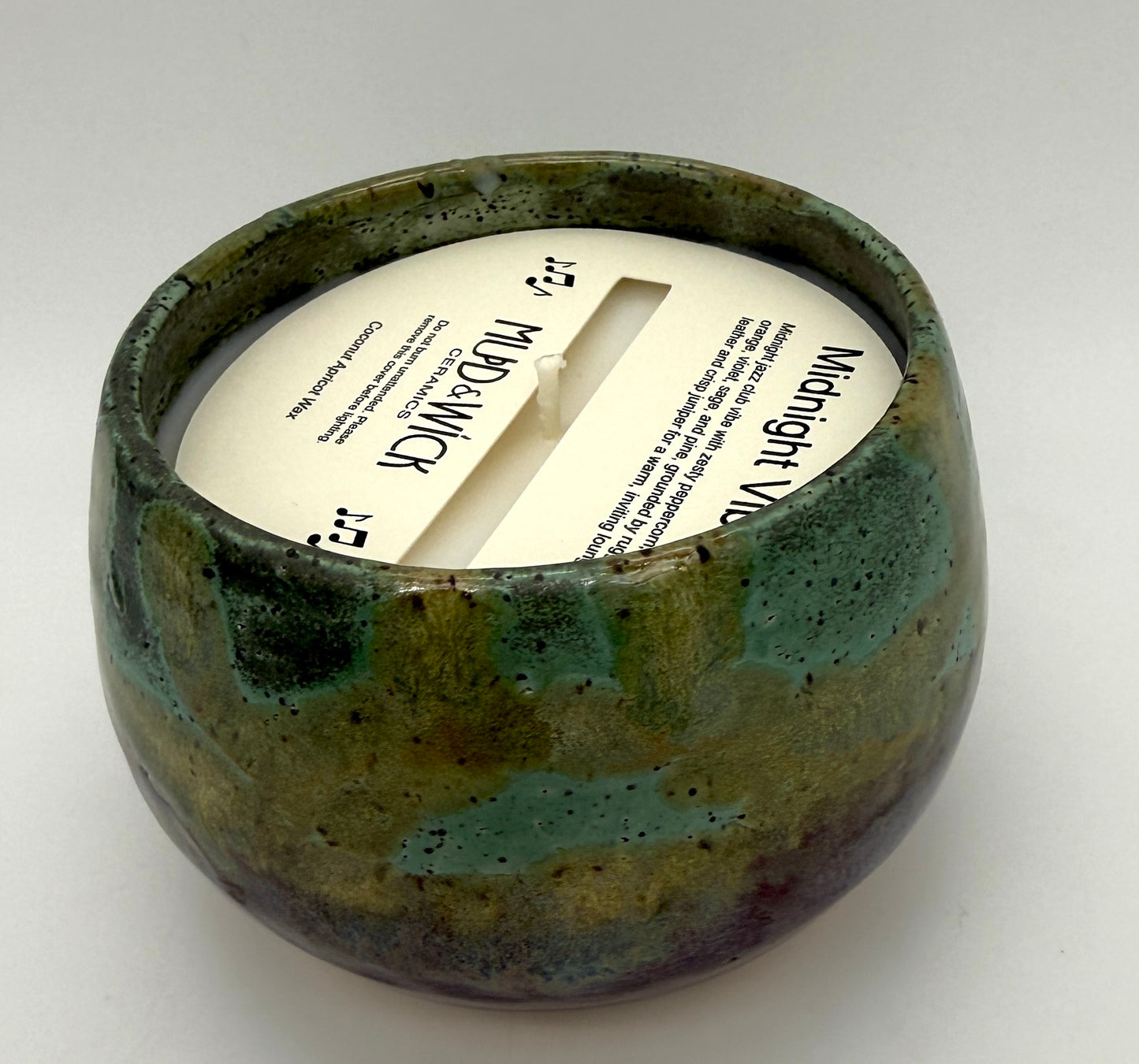 Handcrafted Ceramic Candle | Layered Greens
