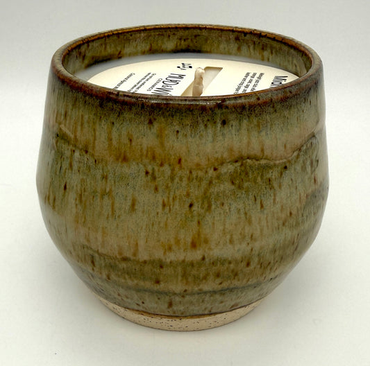 Handcrafted Ceramic Candle | Earthy sage