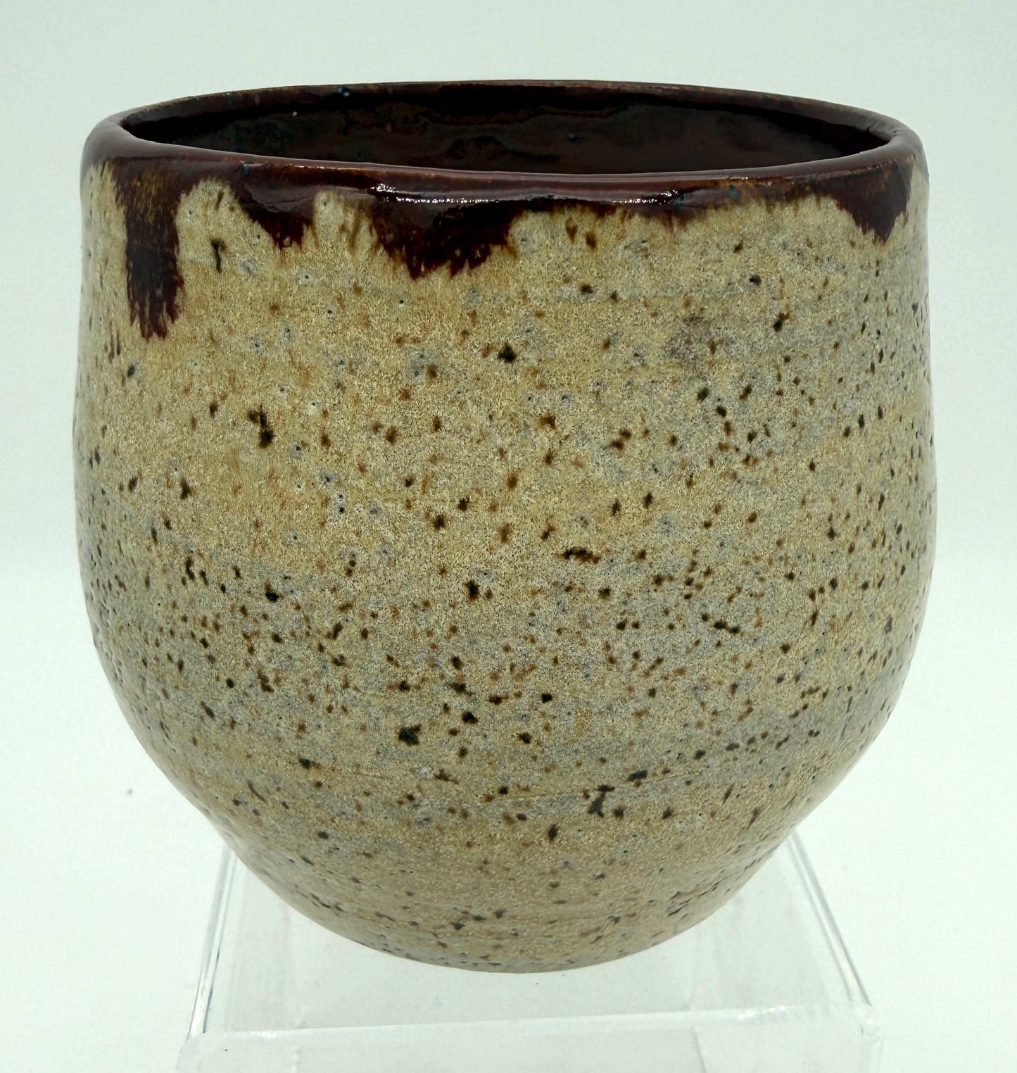 Handcrafted Ceramic Candle | Oatmeal & Red Brick