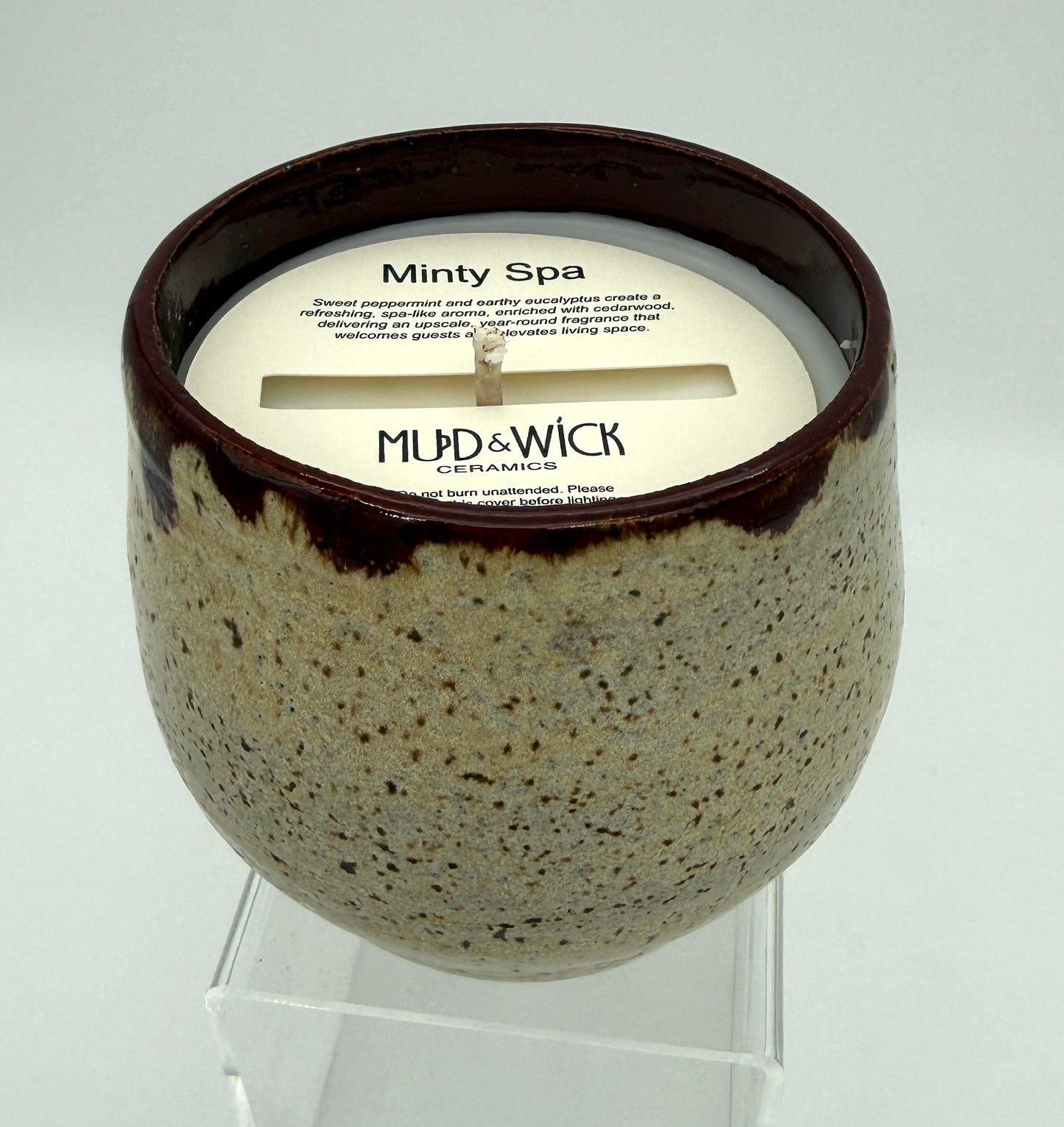 Handcrafted Ceramic Candle | Oatmeal & Red Brick