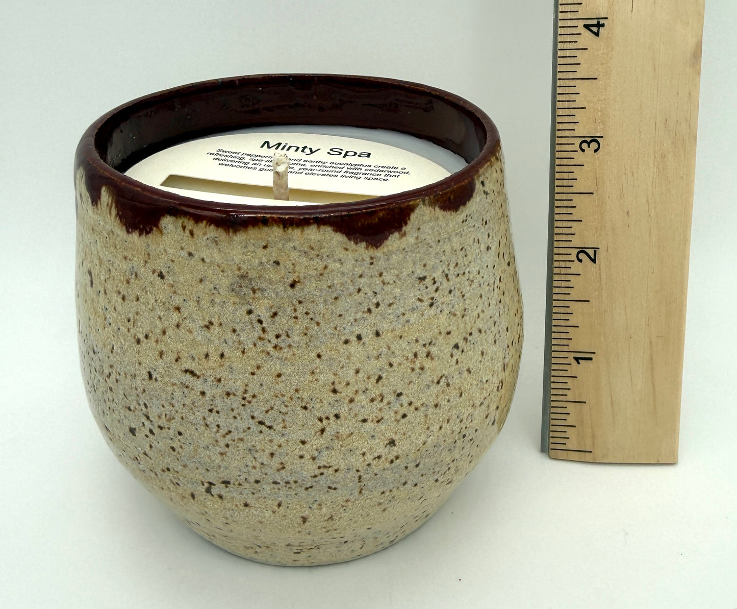 Handcrafted Ceramic Candle | Oatmeal & Red Brick