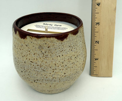 Handcrafted Ceramic Candle | Oatmeal & Red Brick