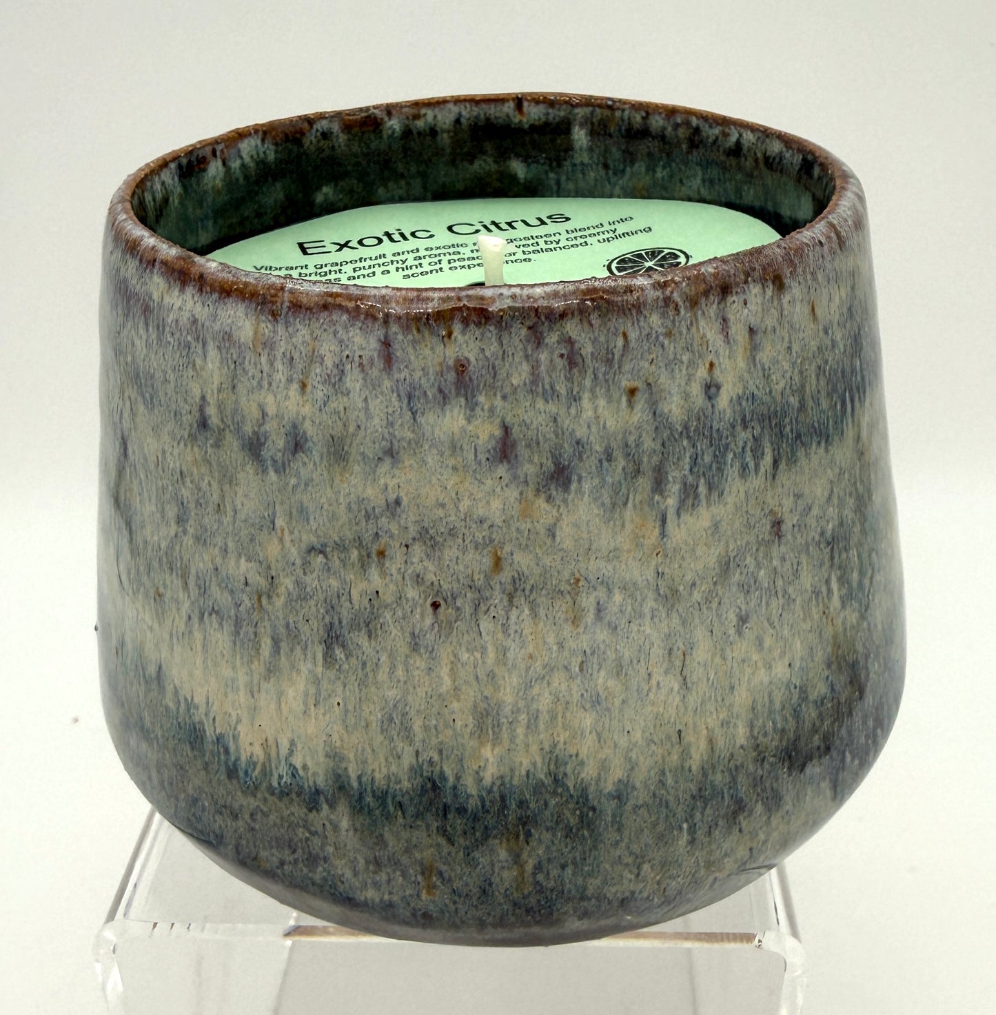 Handcrafted Ceramic Candle | Denim volcano