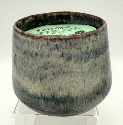 Handcrafted Ceramic Candle | Denim volcano