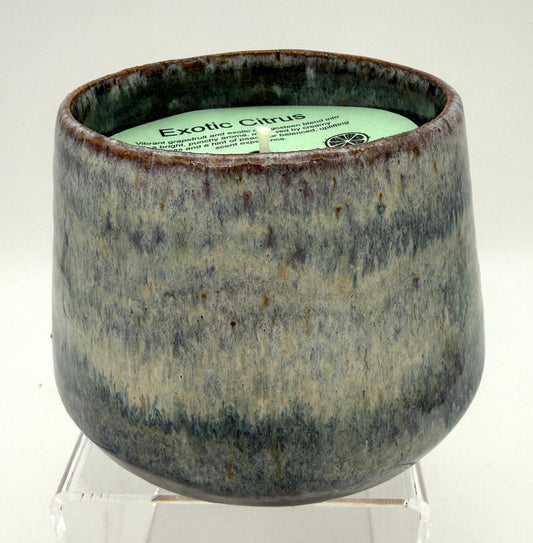 Handcrafted Ceramic Candle | Denim volcano