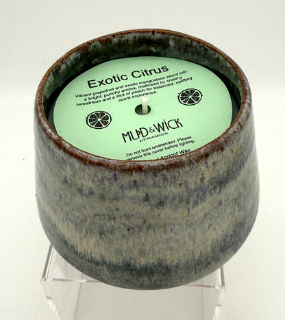 Handcrafted Ceramic Candle | Denim volcano