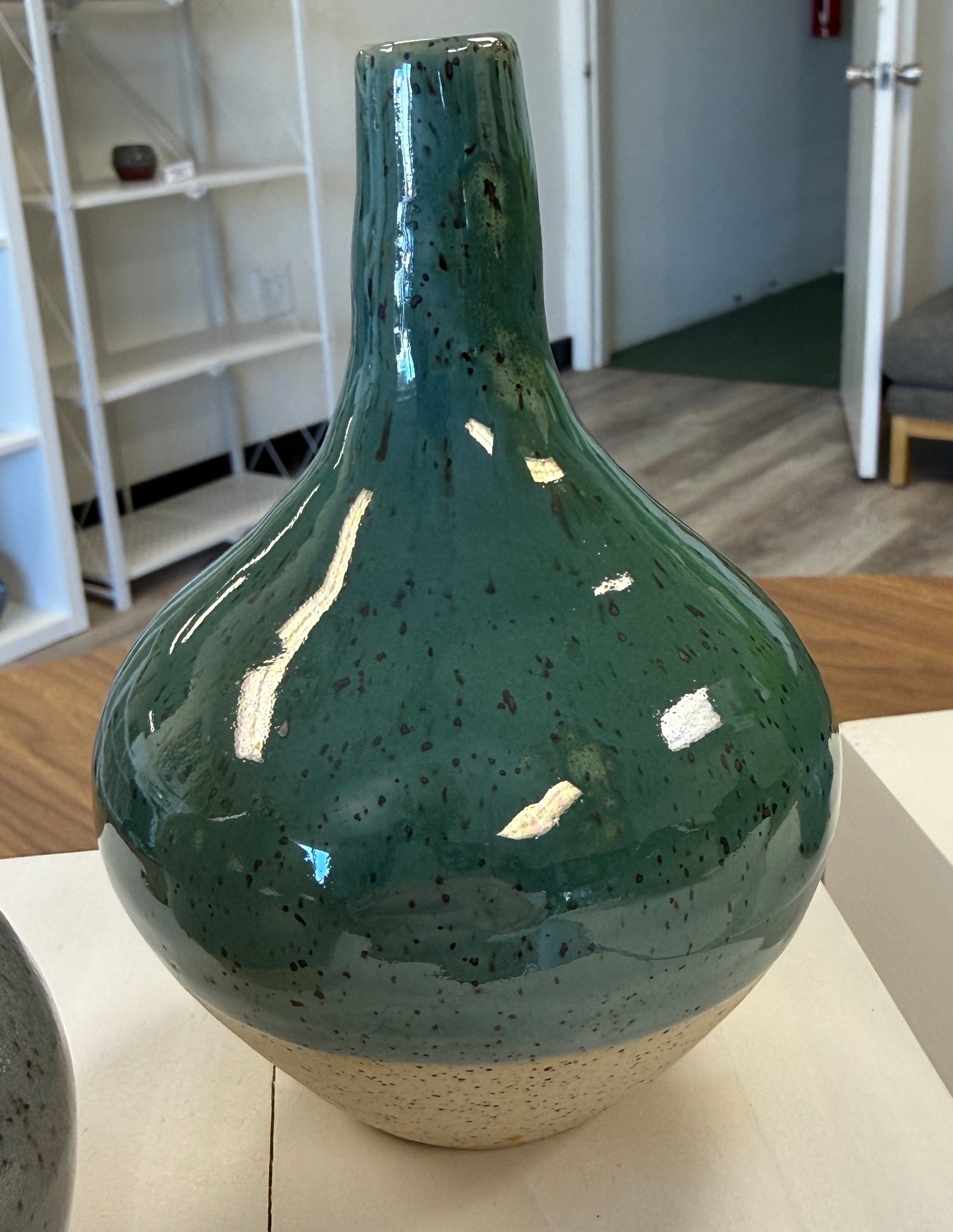Hand thrown decorative teardrop vase in Robin's Egg Blue
