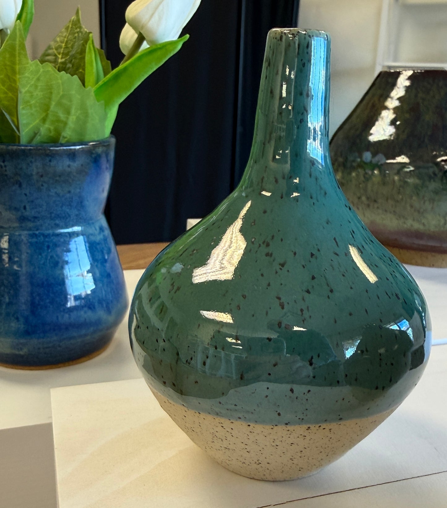 Hand thrown decorative teardrop vase in Robin's Egg Blue