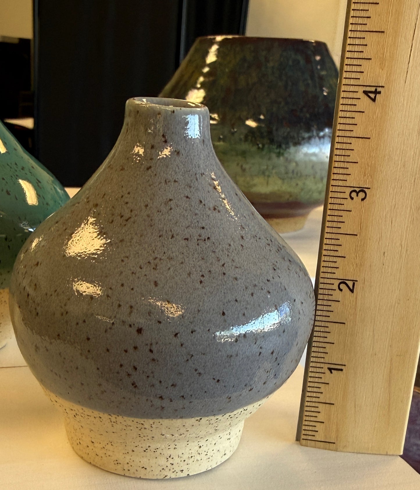 Hand thrown ceramic teardrop decorative vase