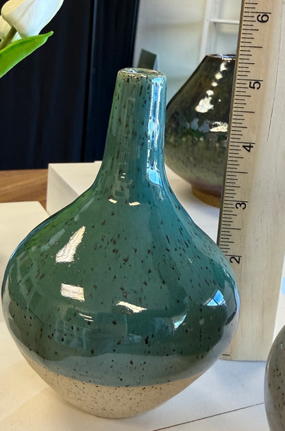 Hand thrown decorative teardrop vase in Robin's Egg Blue