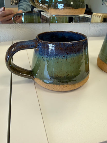 Pyramid Coffee Mug in Blue and Green