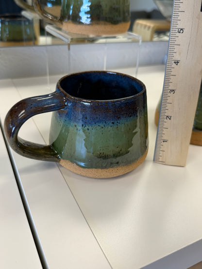 Pyramid Coffee Mug in Blue and Green