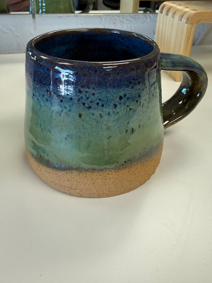 Pyramid Coffee Mug in Blue and Green
